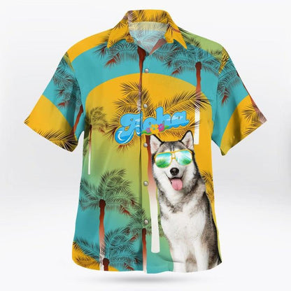 Husky Aloha Hawaiian Shirt - Dog Summer Beach Tropical Leaves Hawaiian Shirt For Summer - Perfect Gift For Dog Lovers Friend, Family - Amzanimalsgift