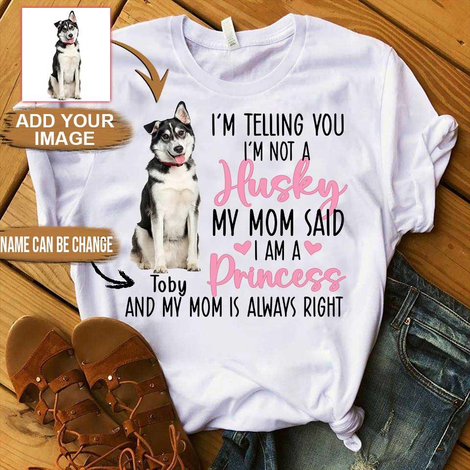 Husky Unisex T Shirt Custom - Customize Name & Photo I'm Telling You I'm Not A Husky Personalized Unisex T Shirt - Gift For Dog Lovers, Friend, Family - Amzanimalsgift