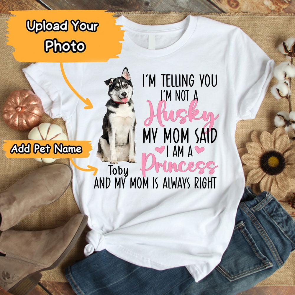 Husky Unisex T Shirt Custom - Customize Name & Photo I'm Telling You I'm Not A Husky Personalized Unisex T Shirt - Gift For Dog Lovers, Friend, Family - Amzanimalsgift