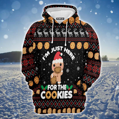 Merry Christmas Premium Christmas Hoodie, Just Here For The Cookies Unisex Hoodie For Men & Women - Perfect Gift For Christmas, Friends, Family