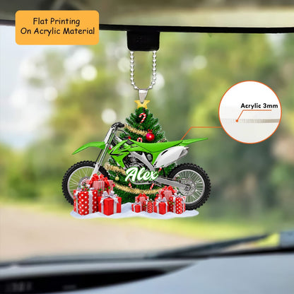 Personalized Dirt Bike Christmas Ornament, Motocross By Christmas Tree, Custom Ornament Christmas Gift, Keychain Dirt Bike, Car Ornament Dirt Bike