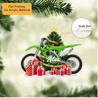 Personalized Dirt Bike Christmas Ornament, Motocross By Christmas Tree, Custom Ornament Christmas Gift, Keychain Dirt Bike, Car Ornament Dirt Bike