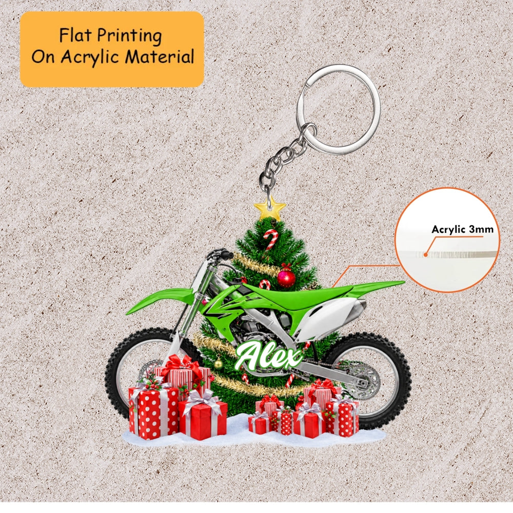Personalized Dirt Bike Christmas Ornament, Motocross By Christmas Tree, Custom Ornament Christmas Gift, Keychain Dirt Bike, Car Ornament Dirt Bike