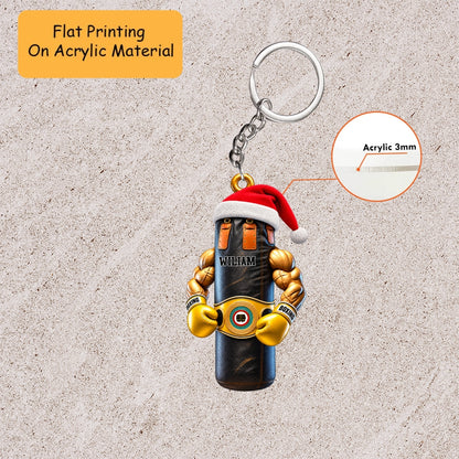 Personalized Boxing Christmas Ornament, Muscular Punching Bag Gloves, Custom Ornament Christmas Gift, Keychain Bowling, Car Ornament Bowling