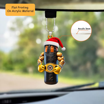 Personalized Boxing Christmas Ornament, Muscular Punching Bag Gloves, Custom Ornament Christmas Gift, Keychain Bowling, Car Ornament Bowling