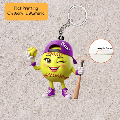 Personalized Christmas Baseball Ornament, Playful Wink Baseball, Custom Ornament Christmas Gift, Keychain Baseball Christmas, Car Ornament Baseball Christmas