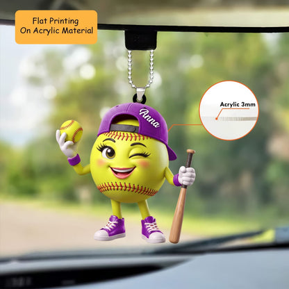 Personalized Christmas Baseball Ornament, Playful Wink Baseball, Custom Ornament Christmas Gift, Keychain Baseball Christmas, Car Ornament Baseball Christmas