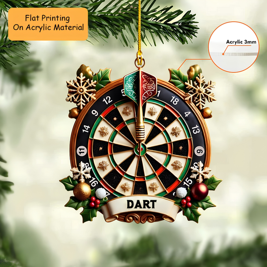 Personalized Dart Board Holding Pins Acrylic Ornament, Dart Board Keychain, Car Ornament, Christmas Ornament Gifts