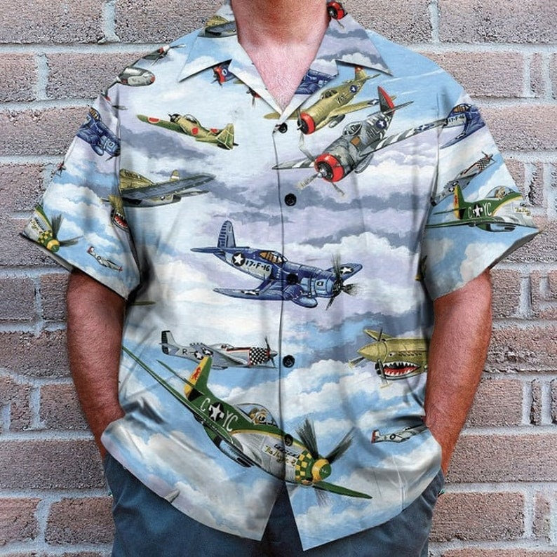 3D Planes Warbirds WW2 Fighters Planes Custom Cosplay Hawaiian Shirt - Perfect Gift For Friends, Family
