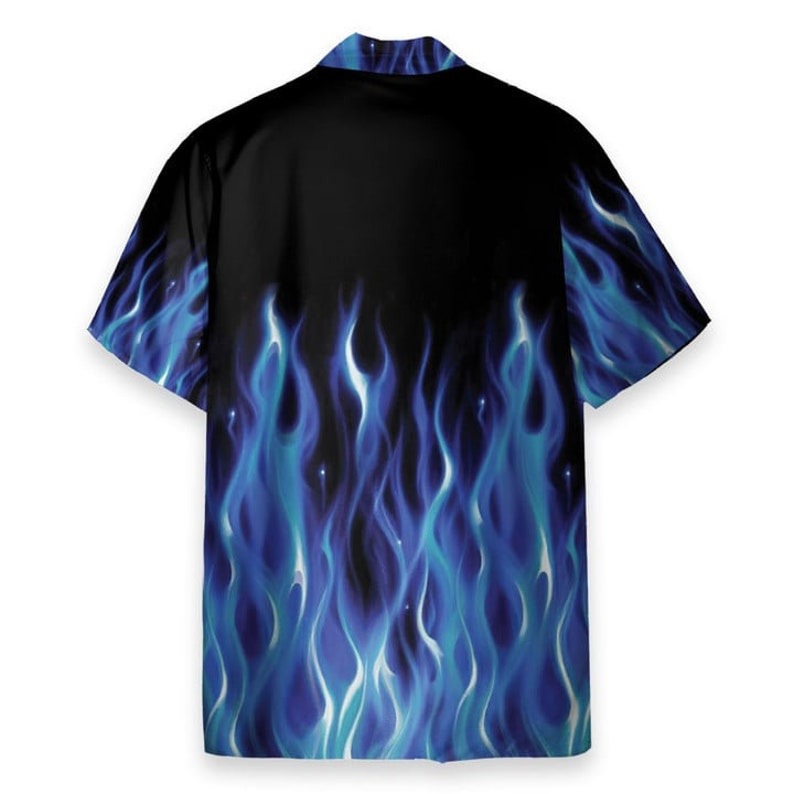 3D Hot Rod Blue Flame Bowling Hawaiian Shirt - Perfect Gift For Friends, Family