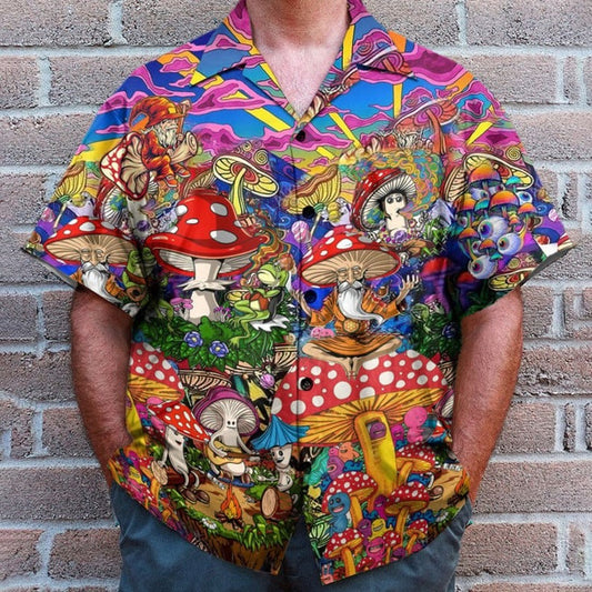 Hippie Mushroom Hawaiian Shirt - Perfect Gift For Friends, Family
