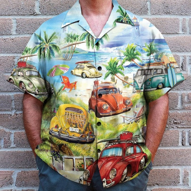 Surf Car Hawaiian Shirt - Perfect Gift For Friends, Family