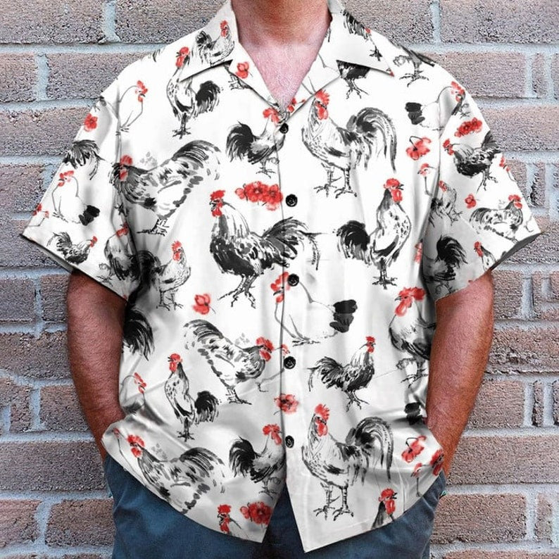 3D Rooster Hawaiian Shirt - Perfect Gift For Friends, Family