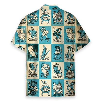 3D Vintage 1956 Baseball Team Mascots Hawaiian Shirt - Perfect Gift For Friends, Family