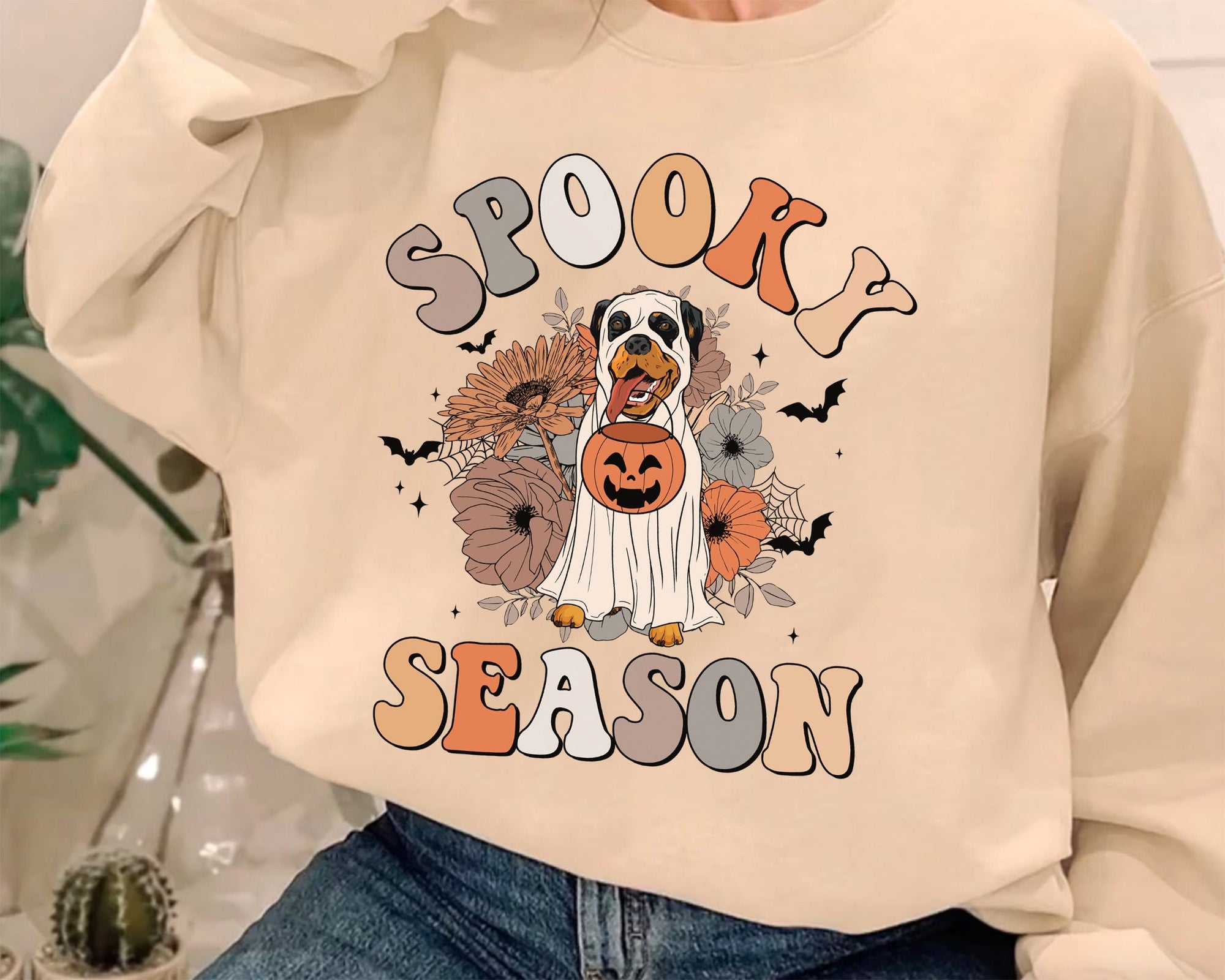 Rottweiler Spooky Season Shirt, Rottweiler Ghost Shirt, Rottweiler Halloween Shirt, Rottweiler Dog Lover, Spooky Season Dog Shirt, Dog Lover