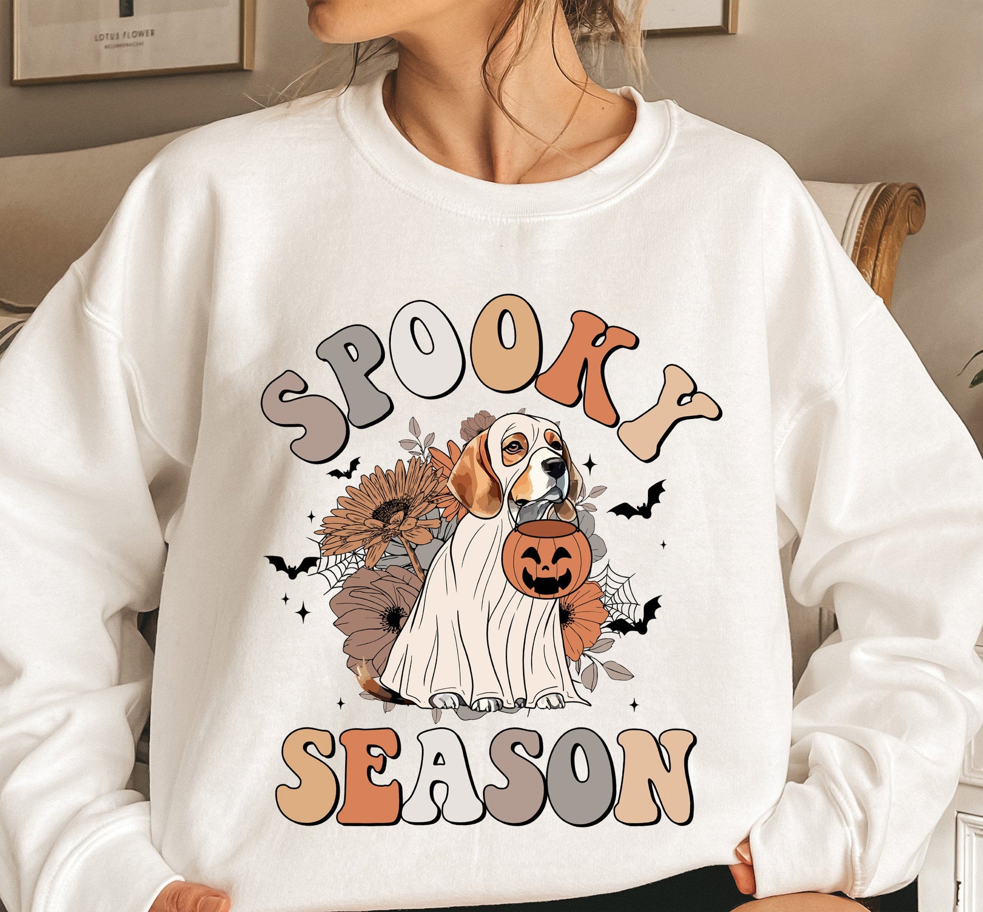 Beagle Spooky Season Shirt, Beagle Ghost Shirt, Beagle Halloween Shirt, Beagle Dog Lover, Spooky Season Dog Sweatshirt, Dog Lover Sweatshirt