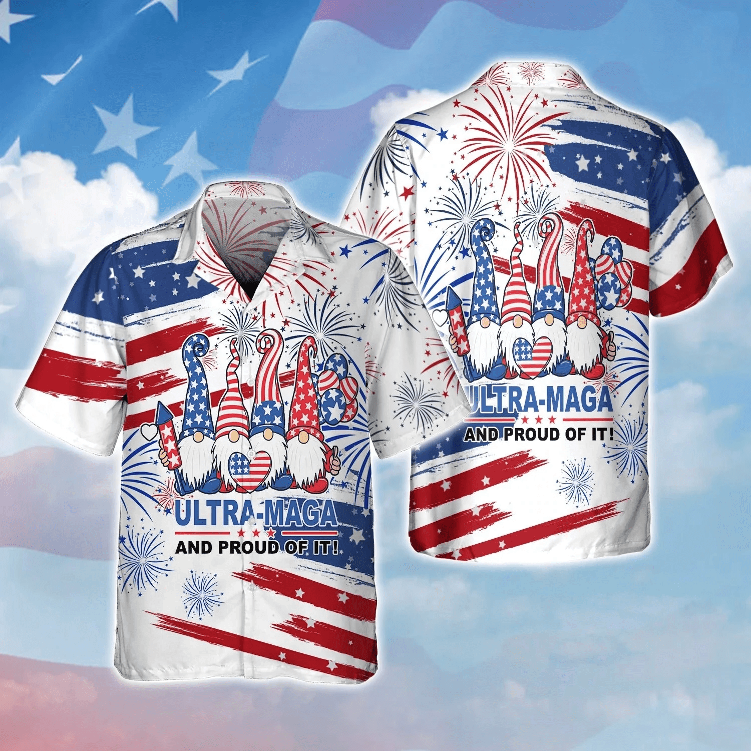 Independence Day Aloha Hawaiian Shirts For Summer, Ultra Maga And Proud Of It Hawaiian Shirt For Men Women, American Fourth Of July Gift For Friend - Amzanimalsgift