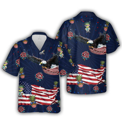 Independence Day Hawaiian Shirt, 4th Of July Hawaiian Shirt - Gift for Independence Day - Amzanimalsgift