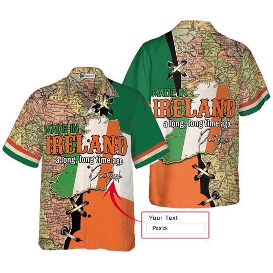 Ireland Map Hawaiian Shirt Custom Name, Made In Ireland A Long Time Ago Hawaiian Shirt, Personalized Colorful Summer Aloha Shirt, Gift For Husband, Wife - Amzanimalsgift