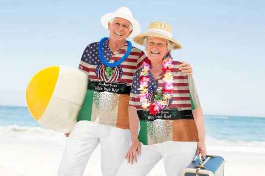 Irish Hawaiian Shirts, American Flag, American Grown With Irish Root Hawaiian Shirt - Perfect Gift For Men, Friends, Family - Amzanimalsgift