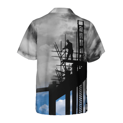 Ironworker Hawaiian Shirt, Ironworker And Sunset Aloha Shirt For Men - Perfect Gift For Ironworker, Friend, Husband, Boyfriend, Family - Amzanimalsgift
