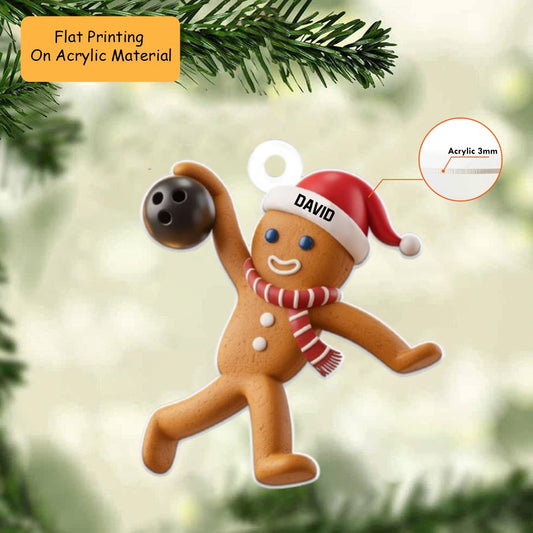 Personalized Bowling Christmas Ornaments, Bowling Christmas Keychain, Car Ornament, Christmas Ornament Gifts