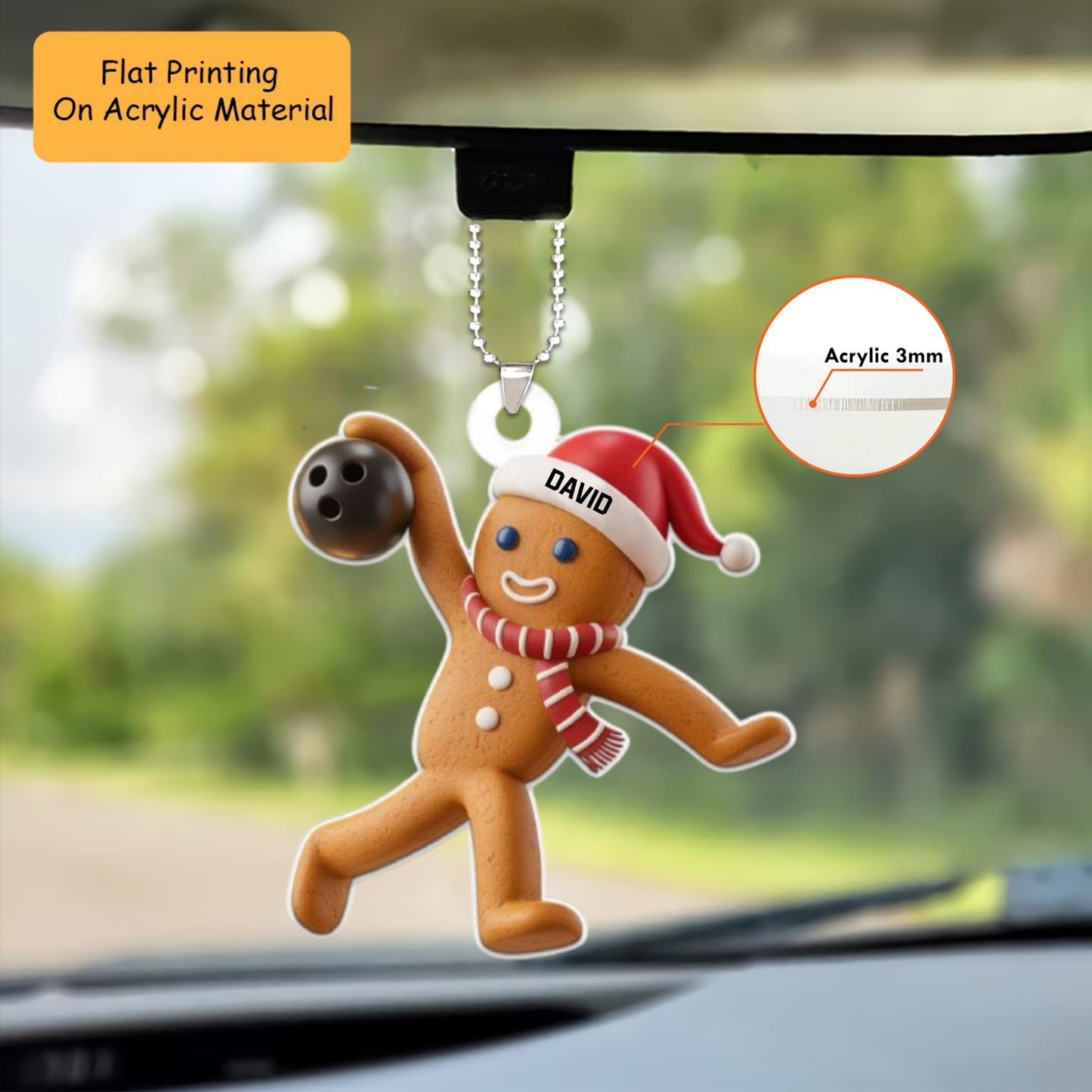 Personalized Bowling Christmas Ornaments, Bowling Christmas Keychain, Car Ornament, Christmas Ornament Gifts