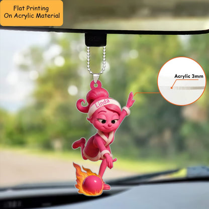 Personalized Bowling Elf Christmas Ornament,  Holiday Home Decor Gift, Christmas Ornament