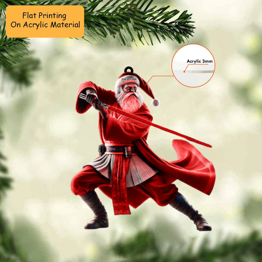 Personalized Darth Santa Pins Acrylic Ornament, Santa  Keychain, Car Ornament, Christmas Ornament Gifts
