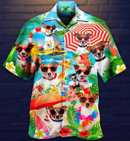 Jack Russell Terrier Aloha Hawaii Shirt - Jack Russell Terrier Dog Love Beach Hawaiian Shirt For Summer - Perfect Gift For Dog Lovers, Friend, Family - Amzanimalsgift