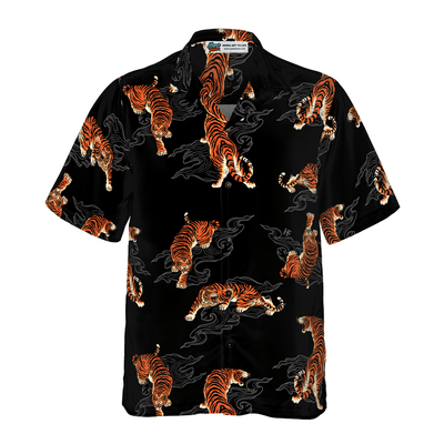 Japanese Tiger Hawaiian Shirt, Tiger Hawaiian Shirt For Men - Perfect Gift For Tiger Lovers, Animal Lovers, Friends, Husband, Boyfriend, Family - Amzanimalsgift