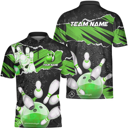 Personalized Bowling Team Jerseys, Bowling Uniforms Ball & Pins Sport Pattern Multicolor Options Custom Name And Team Name