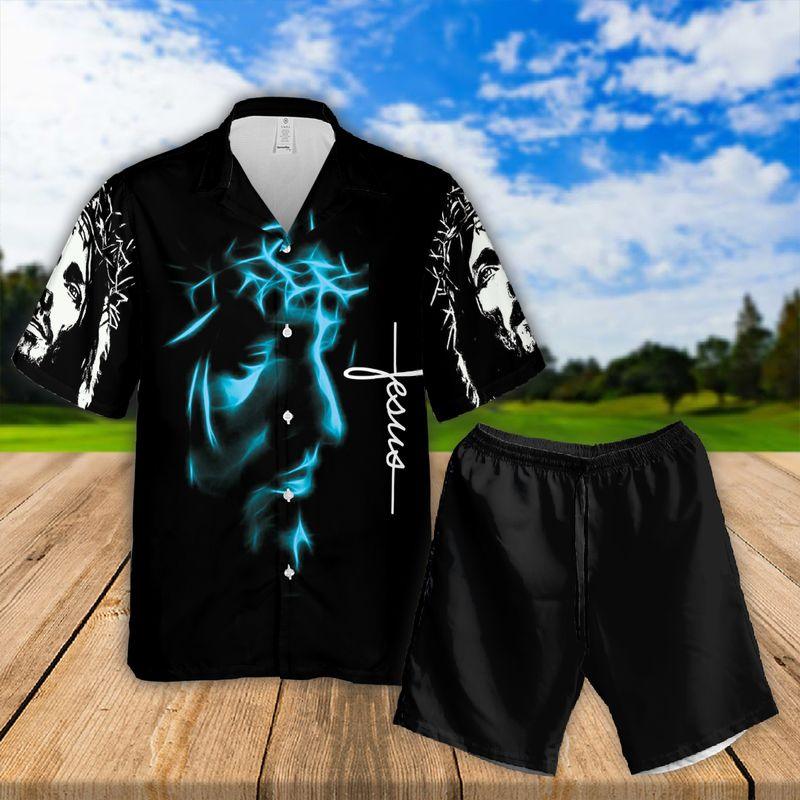 Jesus Aloha Hawaiian Shirts For Summer - Lion Cross Hawaiian Set Outfits For Men Women - Gift For Christians, Friend, Family - My God's Not Dead - Amzanimalsgift