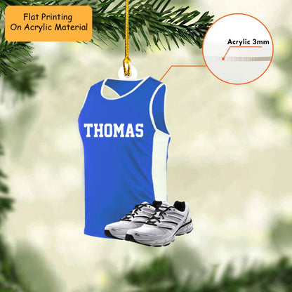 Personalized Running Gear Flat Acrylic Ornament, Meaningful Ornament Gifts For Running Lovers, Family, Friends