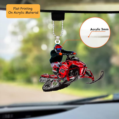 Personalized Snowmobile Christmas Ornament, Extreme Jumping Snow Machine, Custom Ornament Christmas Gift, Keychain Snowmobile, Car Snowmobile Ornament 