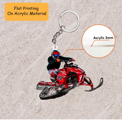 Personalized Snowmobile Christmas Ornament, Extreme Jumping Snow Machine, Custom Ornament Christmas Gift, Keychain Snowmobile, Car Snowmobile Ornament 