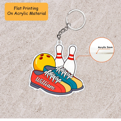 Personalized Bowling Christmas Ornament, Shoes And Custom Ball's Color, Custom Ornament Christmas Gift, Keychain Bowling, Car Ornament Bowling