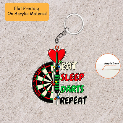 Personalized Christmas Dart Ornament, Eat Sleep Dart Repeat Merry Dartsmas, Custom Ornament Christmas Gift, Keychain Dart Christmas, Car Ornament Dart Christmas