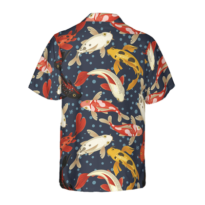 Koi Fish Pattern Hawaiian Shirt, Colorful Koi Fish Aloha Shirt For Men - Perfect Gift For Koi Lovers, Husband, Boyfriend, Friend, Family - Amzanimalsgift