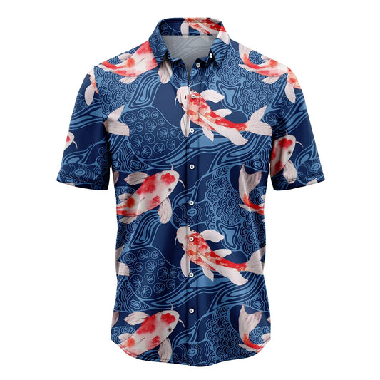 Koi Waves Hawaiian Shirt, Koi Waves Summer Aloha Shirt For Men Women - Perfect Gift For Husband, Boyfriend, Friend, Family, Wife - Amzanimalsgift