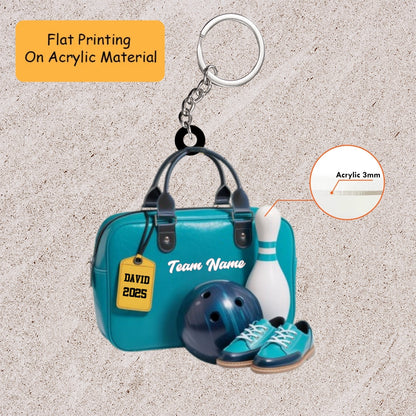 Personalized Bowling Bag Ornament, Bowling Christmas Keychain, Car Ornament, Christmas Ornament Gifts