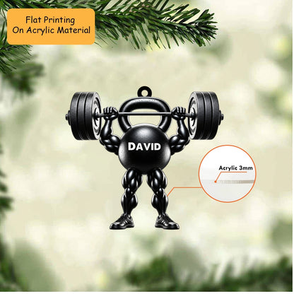 Personalized Christmas Gym Fitness Ornament, Train Hard Gym Fitness Christmas, Custom Ornament Christmas Gift, Keychain Gym Fitness Christmas, Car Ornament Gym Fitness Christmas