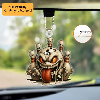 Personalized Bowling Mad Bowl 3D Acrylic Ornament, Custom Holiday Tree Decor, Perfect Gift for Bowler