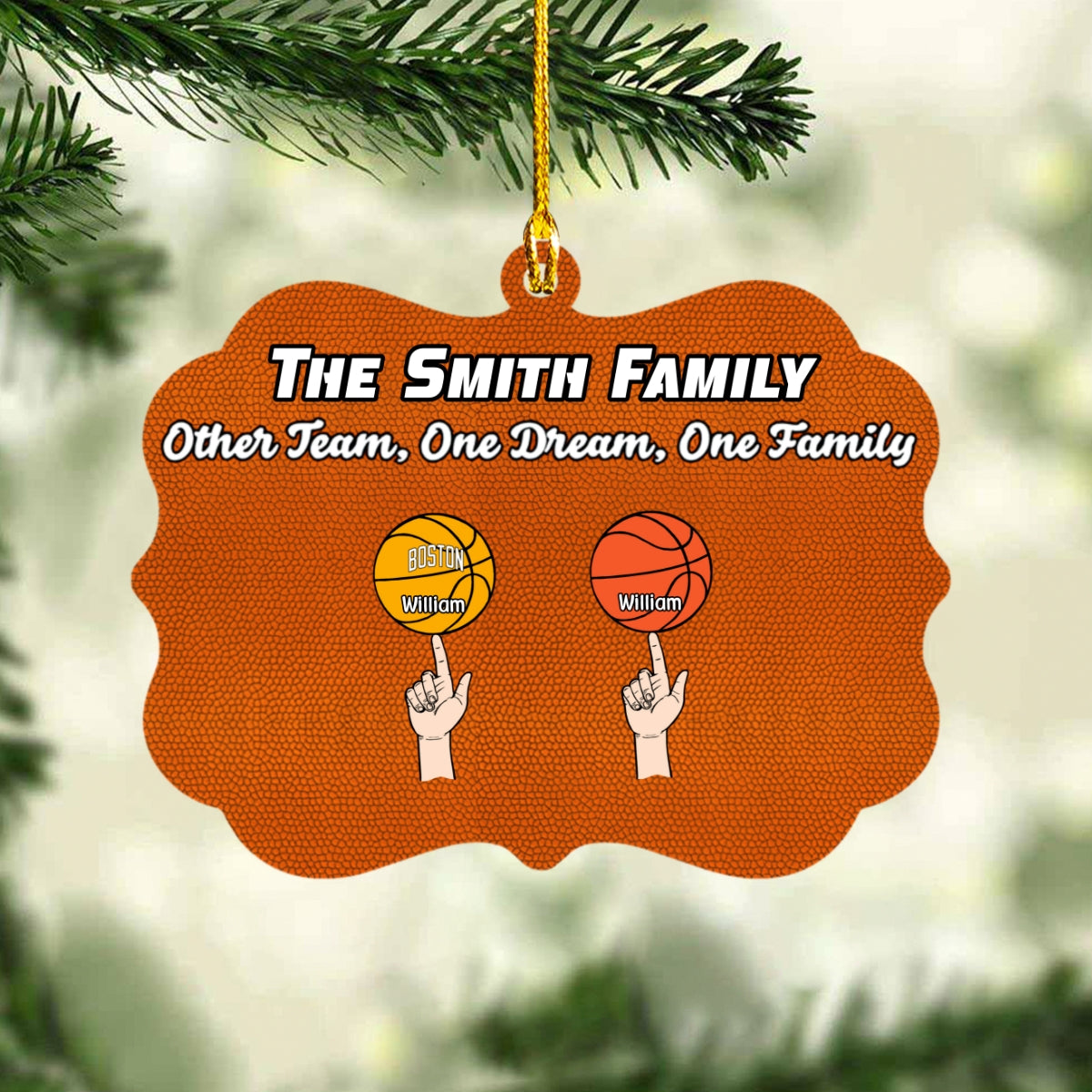 Personalized Basketball Family Acrylic Ornament Other Team One Dream One Family, Meaningful Ornament Gifts For Family