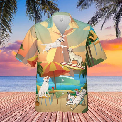 Labrador Retriever Aloha Hawaiian Shirt - Coconut Hawaiian Shirt, Dog Lover Summer Vacation Hawaiian Shirt For Men & Women, Labrador Lover - Amzanimalsgift
