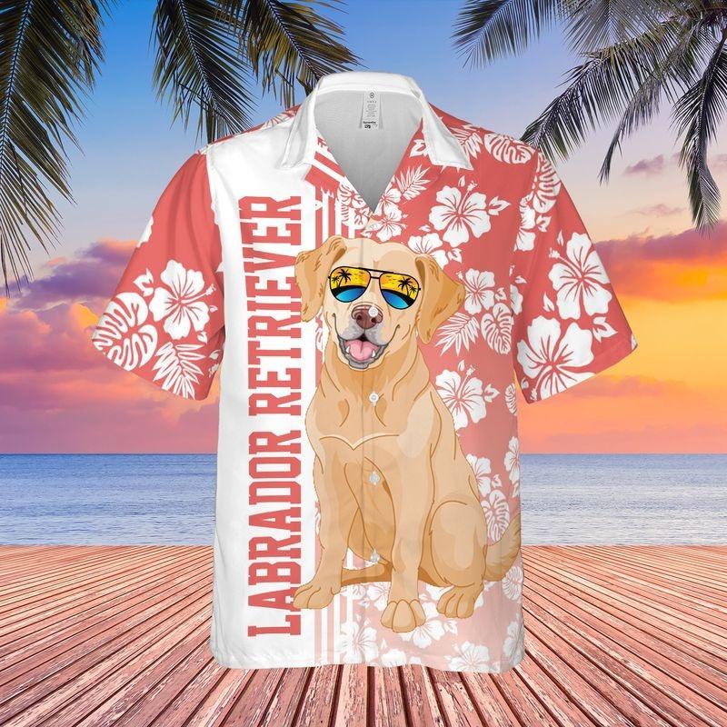 Labrador Retriever Aloha Hawaiian Shirt - Tropical Leaves Hawaiian Shirt, Labrador Retriever Sunglass Hawaiian Shirt For Men & Women, Labrador Lover - Amzanimalsgift