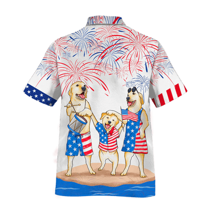 Labrador Retriever Aloha Hawaiian Shirts For Summer, Independence Day 4th Of July American Hawaiian Shirt For Men Women, Patriotic Gift For Dog Lovers - Amzanimalsgift