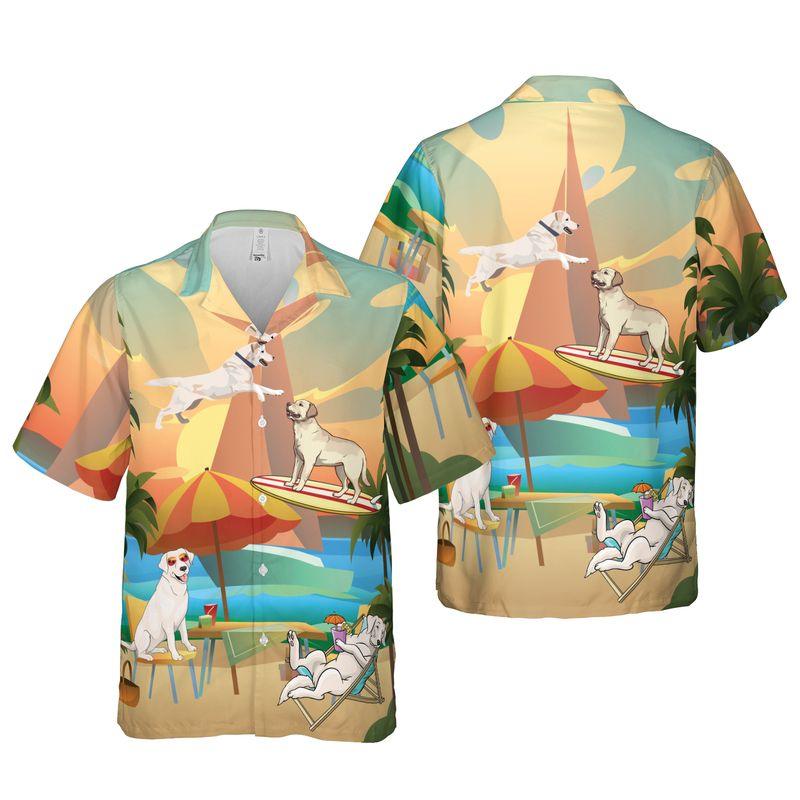 Labrador Retriever Aloha Hawaiian Shirts For Summer, Tropical Hawaiian Set Holiday Outfits For Men Women, Gift For Friend, Dog Lovers, Dog Mom Dad - Amzanimalsgift