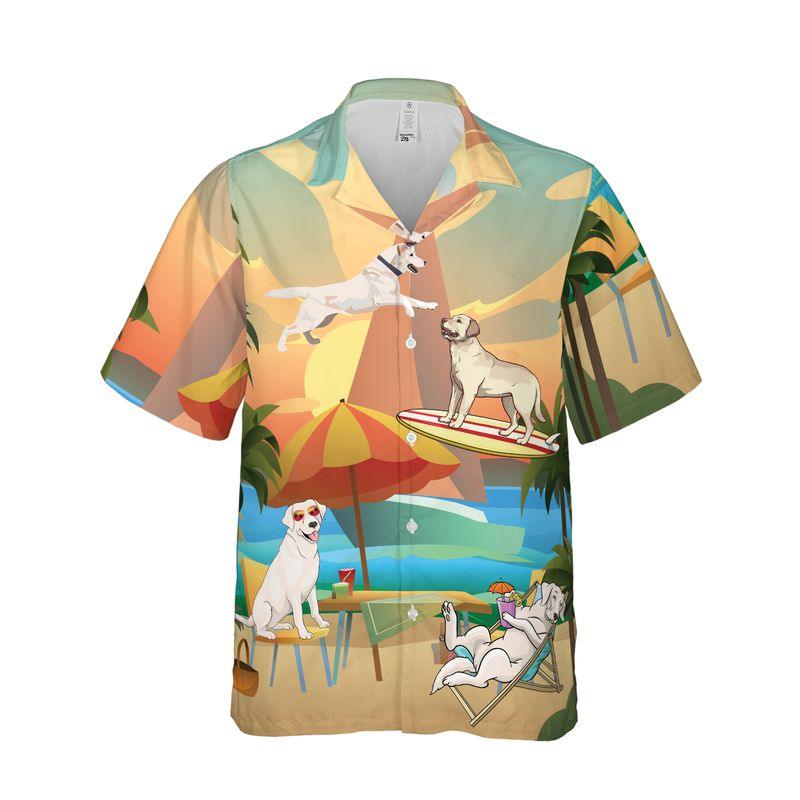Labrador Retriever Aloha Hawaiian Shirts For Summer, Tropical Hawaiian Set Holiday Outfits For Men Women, Gift For Friend, Dog Lovers, Dog Mom Dad - Amzanimalsgift