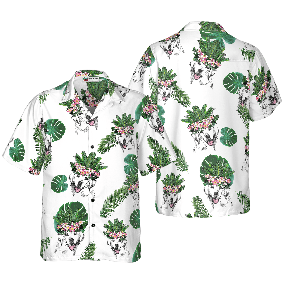 Labrador Retriever Hawaiian Shirt, Labrador Retriever Tropical Summer Aloha Shirt For Men - Perfect Gift For Labrador Retriever Lover, Friend, Family - Amzanimalsgift